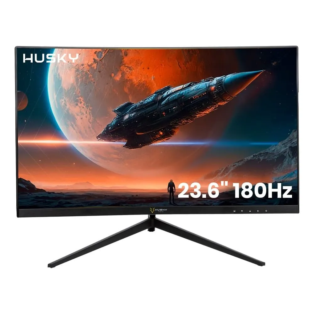 Monitor Gamer Husky Snow 23.6 LED Full HD, Curvo, 180Hz, 1ms, HDMI e DisplayPort, 99% sRGB, Adaptive Sync, Ajuste de Ângulo - HGMT000 — foto 2