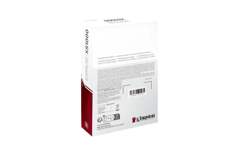 SSD Externo Kingston XS1000, 1TB, USB 3.2 Gen 2, Portátil, Leitura: 1050 MB/s, Gravação: 1000 MB/s, Preto - SXS1000/1000G — foto 2