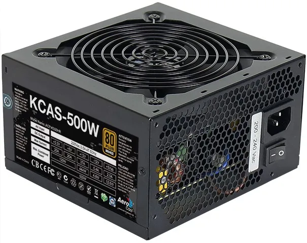 Fonte Aerocool KCAS, 500W, 80 Plus Bronze, PFC Ativo, Sem Cabo, Preto - EN53367 — foto 2