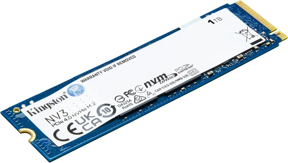 SSD Kingston NV3, 500 GB, M.2 2280, PCIe 4.0 x4, NVMe, Leitura: 5000 MB/s, Gravação: 3000 MB/s, Azul - SNV3S/500G — foto 2