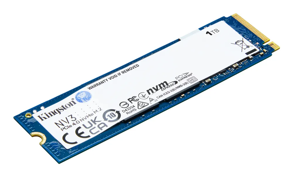 SSD Kingston NV3, 1 TB, M.2 2280, PCIe 4.0 x4, NVMe, Leitura: 6000 MB/s, Gravação: 4000 MB/s, Azul - SNV3S/1000G — foto 2