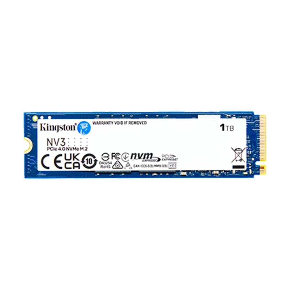 SSD Kingston NV3, 1 TB, M.2 2280, PCIe 4.0 x4, NVMe, Leitura: 6000 MB/s, Gravação: 4000 MB/s, Azul - SNV3S/1000G