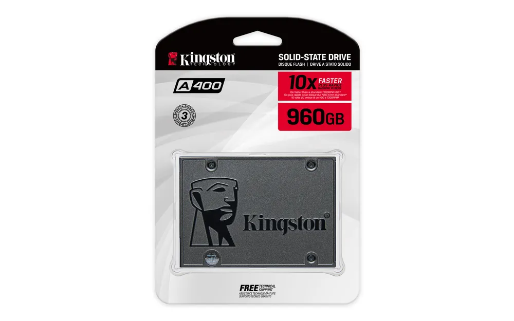 SSD Kingston A400, 960GB, SATA III, 2.5", Leitura: 500MB/s, Gravação: 450MB/s, Preto - SA400S37/960G — foto 2