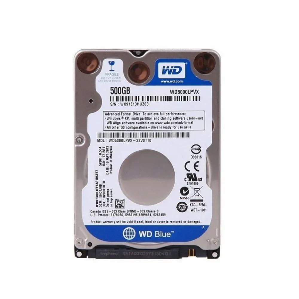 HD WD Blue 500GB 2.5" Notebook SATA III 5400RPM 128MB WD5000LPZX — foto 2