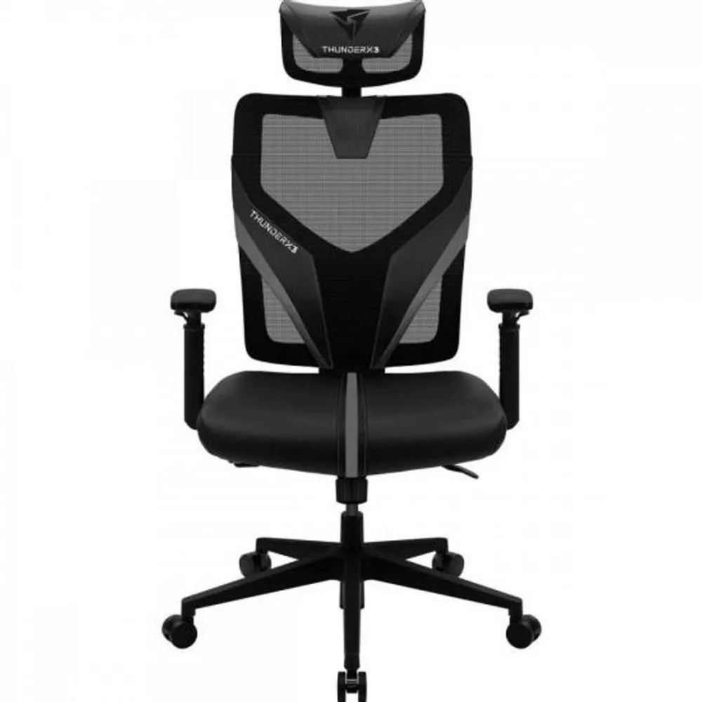 Cadeira Gamer ThunderX3 YAMA1, Revestimento em Malha e Couro Sintético, Até 120 kg, Reclinável de 90° a 135°, Apoio de Braço Ajustável, Preta — foto 2