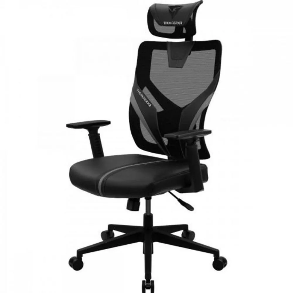 Cadeira Gamer ThunderX3 YAMA1, Revestimento em Malha e Couro Sintético, Até 120 kg, Reclinável de 90° a 135°, Apoio de Braço Ajustável, Preta — foto 3
