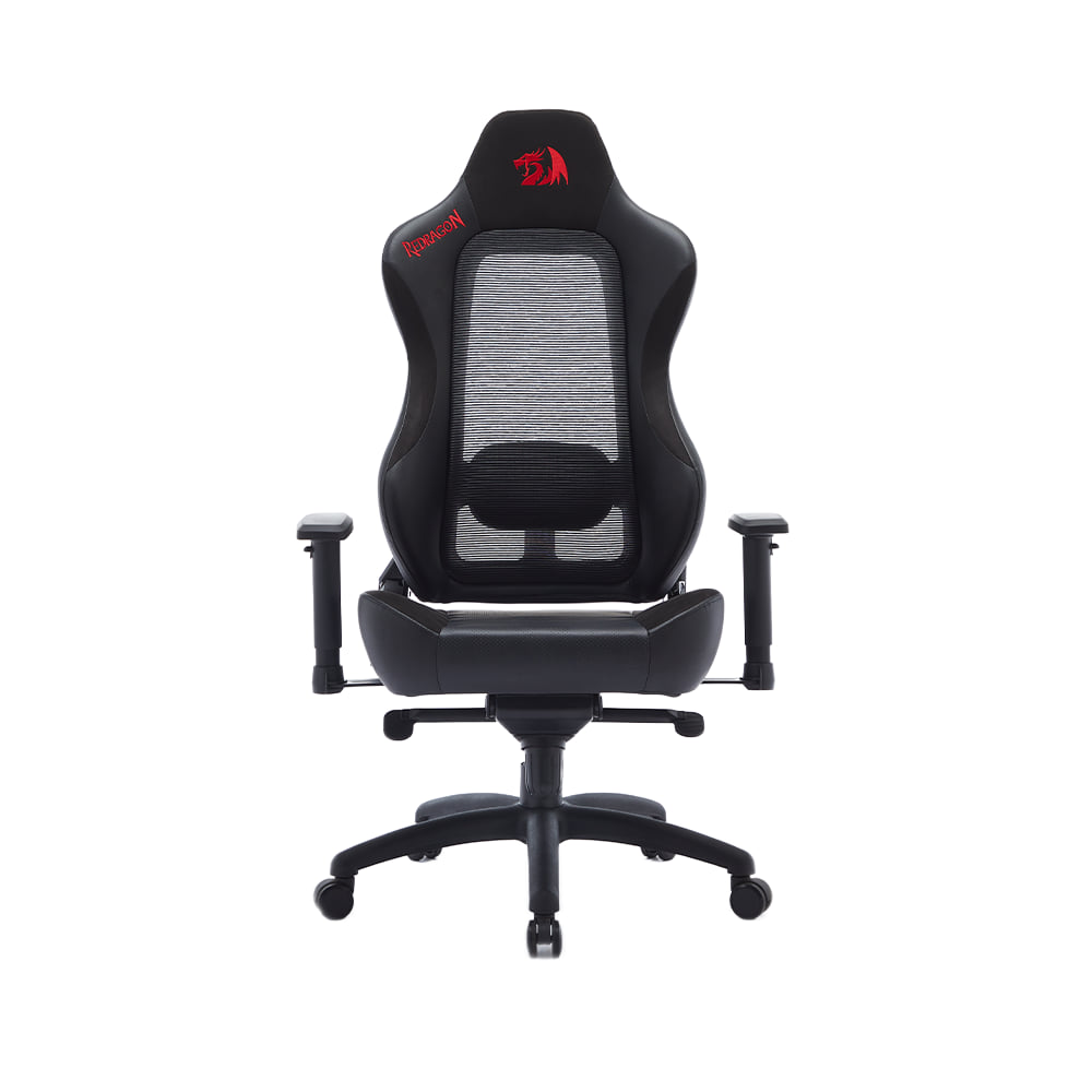 Cadeira Gamer Redragon Nero, Revestimento em Couro PU e Malha, Até 120 kg, Encosto Reclinável, Apoio de Braço 2D, Preto - GG-101BLR