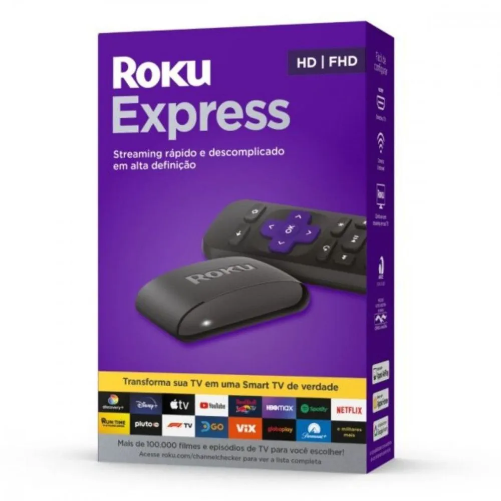 Roku Express - Dispositivo de Streaming Full HD com Controle Remoto e Comandos para Apps — foto 3