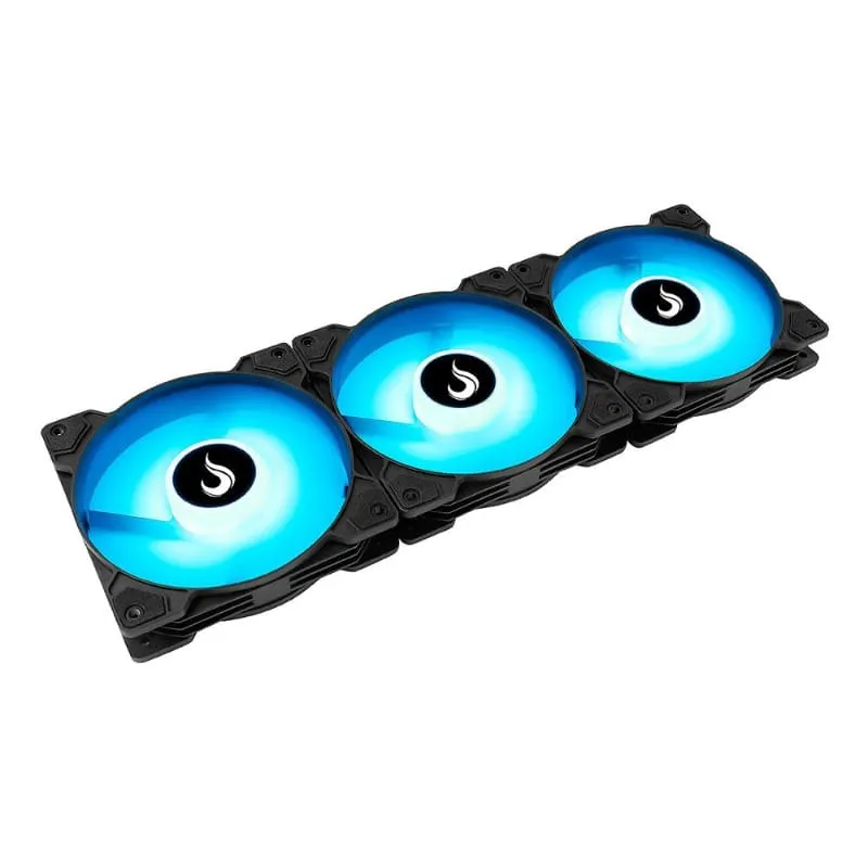 Kit 3 Fans Rise Mode X ARGB 120mm Preto - Ventoinhas 120mm, 1200 RPM, LED ARGB 5V, Sincronização via Gabinete - RM-XLD-01-ARGB — foto 2