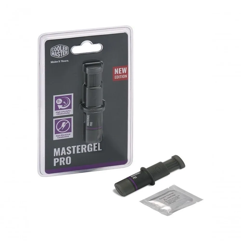 Pasta Térmica Cooler Master MasterGel Pro 1.5g - Condutividade 8 W/mK, Cinza, com Espátula/Limpador - MGY-ZOSG-N15M-R2 — foto 2
