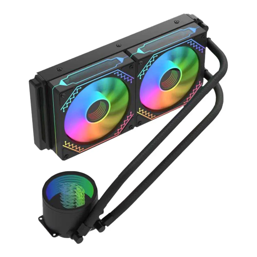 Water Cooler K-Mex Infinite Space 240mm ARGB, 2 Fans 120mm, Intel/AMD, Preto - WAC7F12QFTDAB0X — foto 3