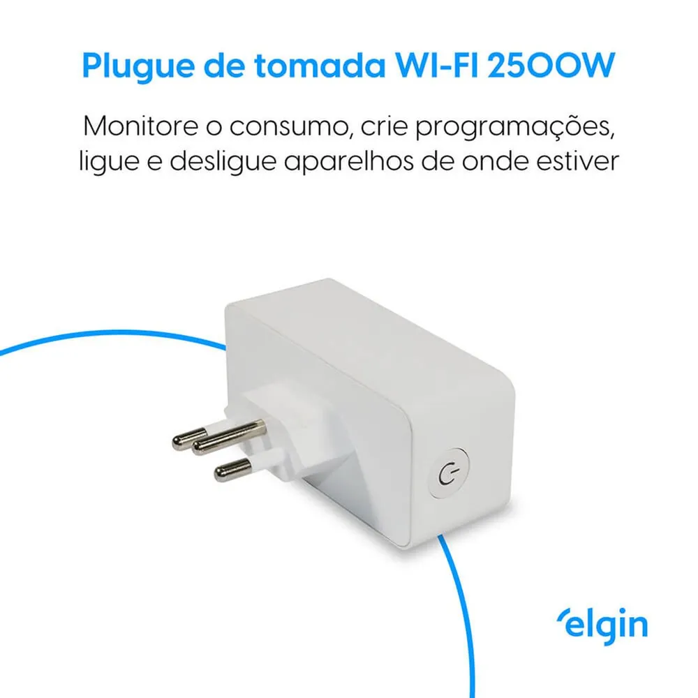 Tomada Inteligente Wi-Fi Elgin - Plugue Smart Bivolt 10A 2500W, Controle por App e Voz, Compatível com Alexa e Google — foto 3