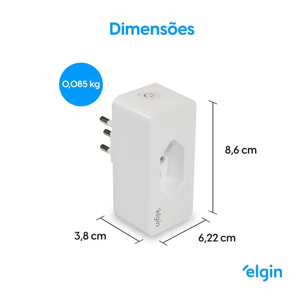 Tomada Inteligente Wi-Fi Elgin - Plugue Smart Bivolt 10A 2500W, Controle por App e Voz, Compatível com Alexa e Google — foto 4