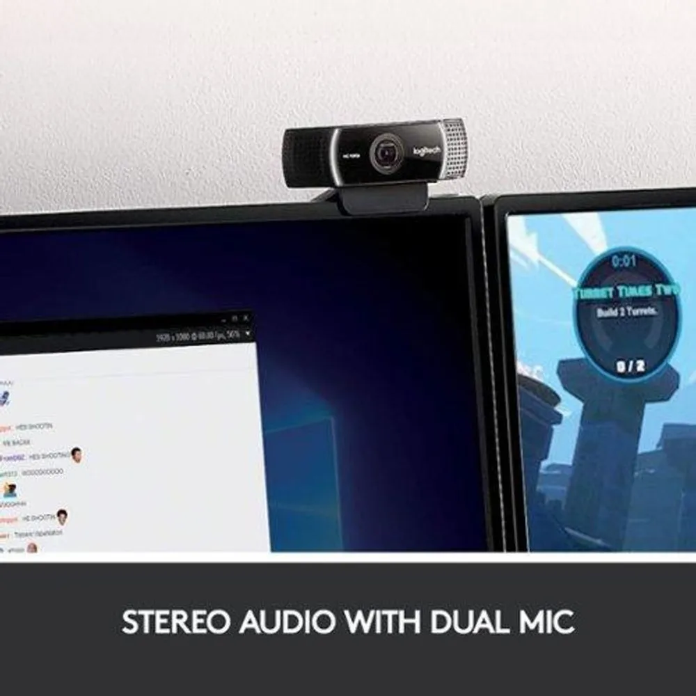 Webcam Logitech C922 Pro Stream Full HD 1080p com Microfone Duplo e Tripé Incluso — foto 4