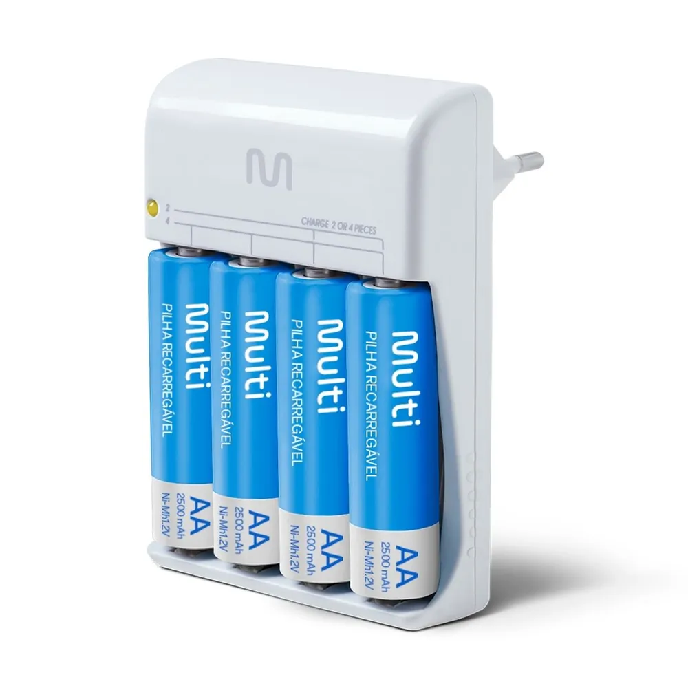 Carregador de Pilhas Multilaser CB054 com 4 Pilhas AA 2500mAh — foto 2