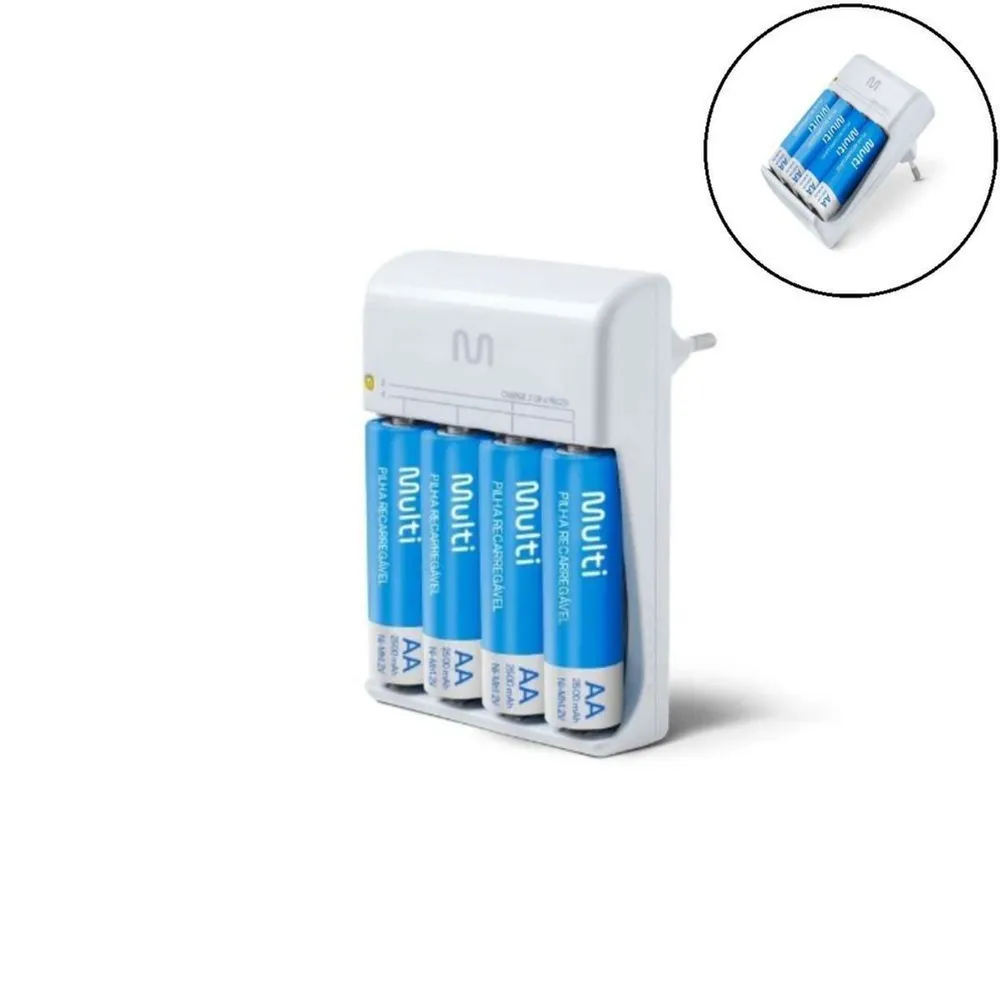 Carregador de Pilhas Multilaser CB054 com 4 Pilhas AA 2500mAh — foto 4