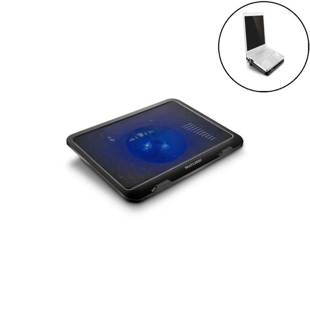 Base com Cooler para Notebook Multilaser Slim até 17'' 2x USB LED Preto — foto 3