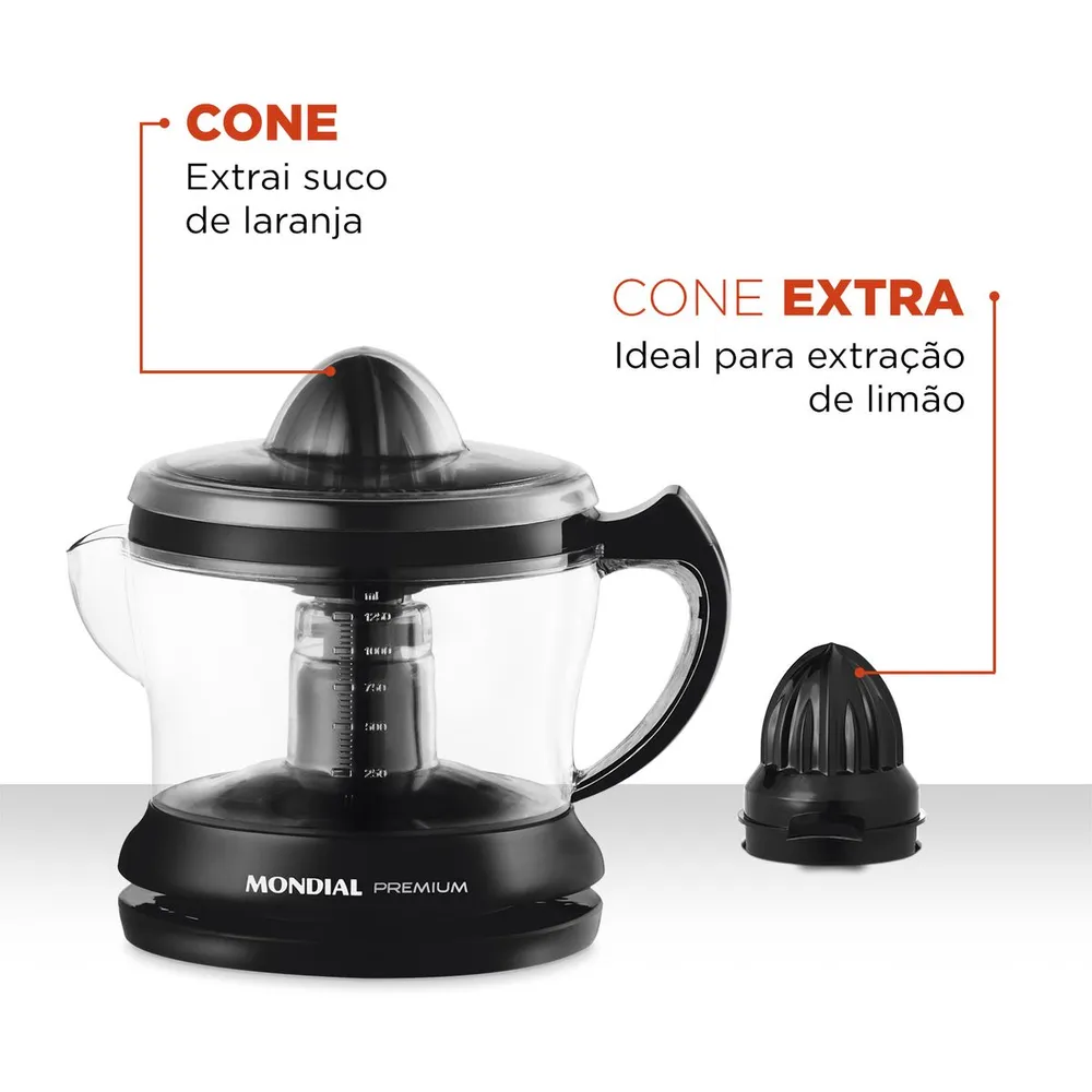 Espremedor de Frutas Elétrico Mondial Turbo Citrus Premium 1,25L 30W E-02 220V — foto 4