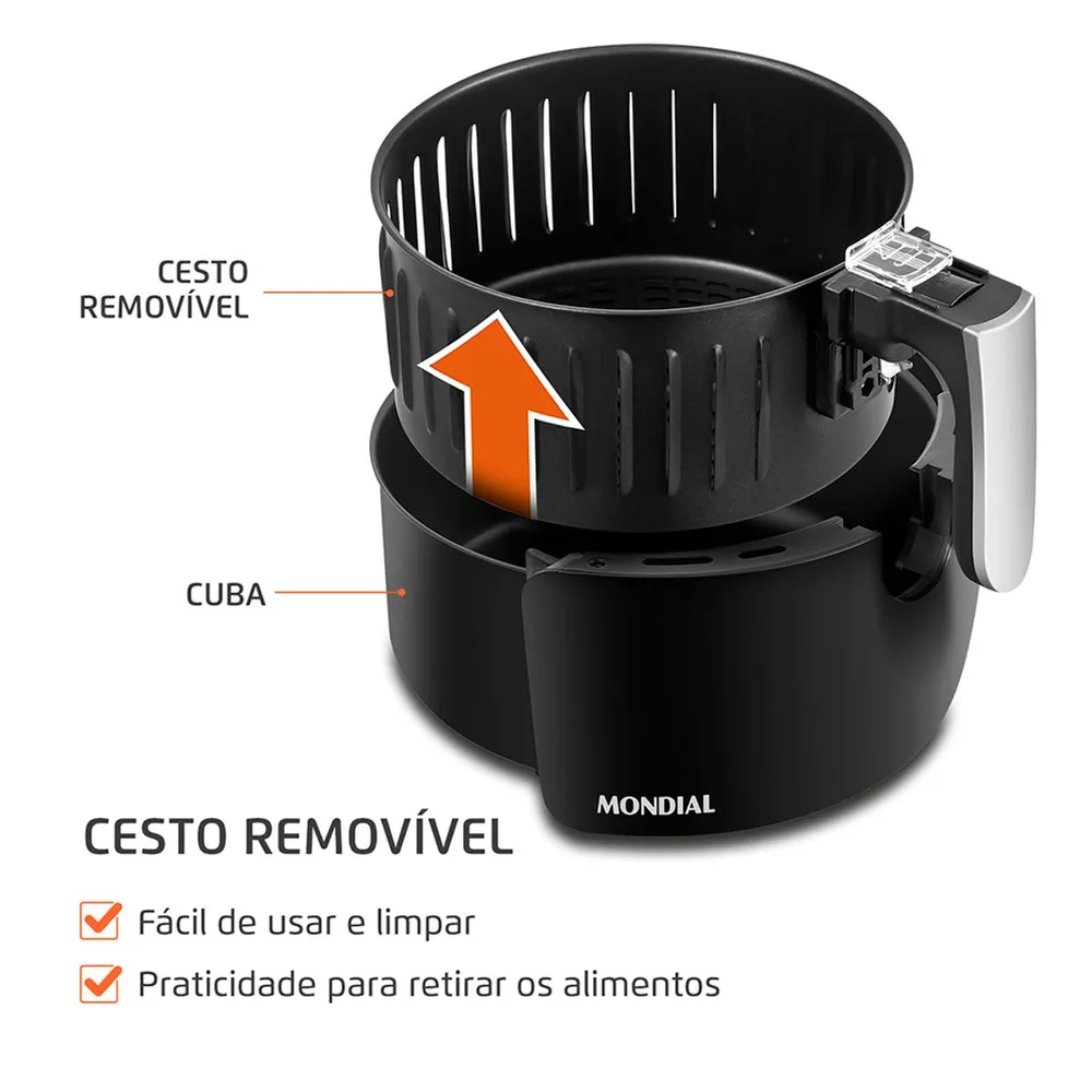 Fritadeira Elétrica Sem Óleo Air Fryer Mondial New Pratic AF-31 3,5L 127V — foto 2