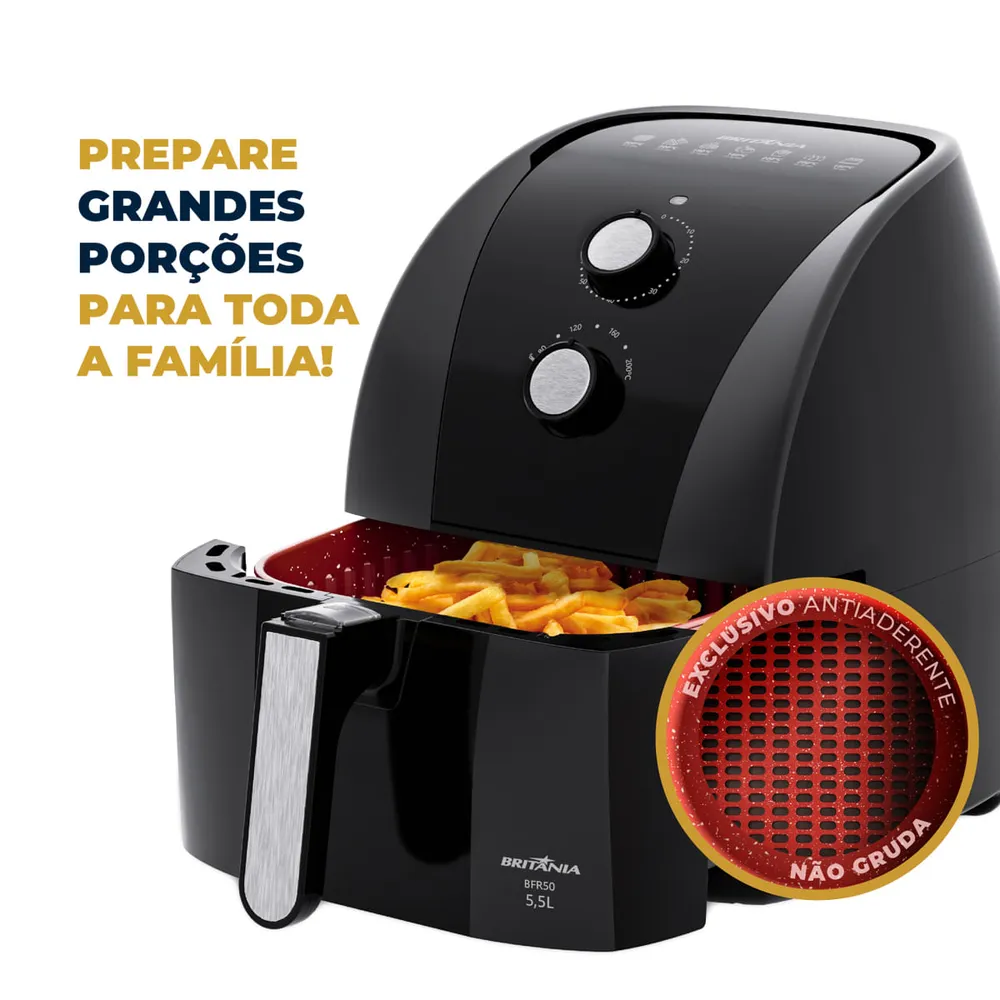 Fritadeira Air Fryer Britânia Redstone BFR50 5,5L 1500W 220V — foto 4