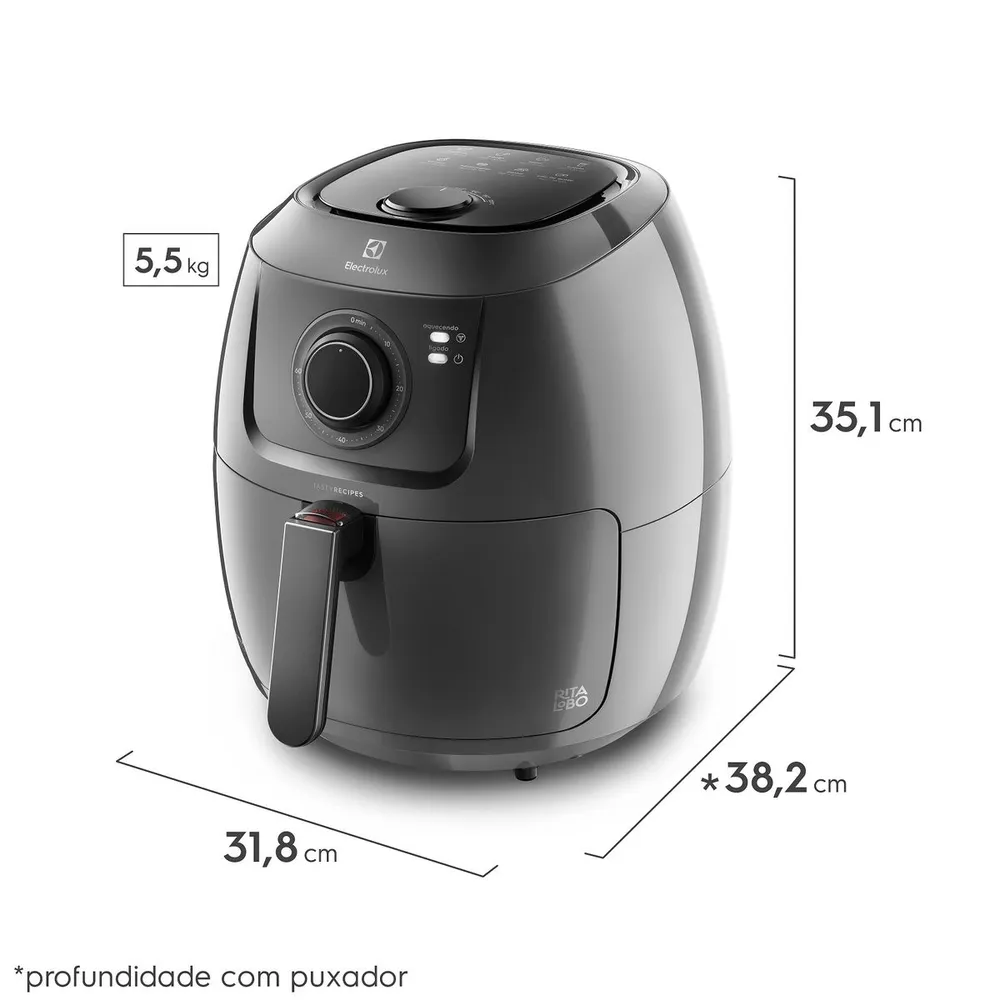 Fritadeira Air Fryer Electrolux Family Efficient EAF50 5L 1700W por Rita Lobo 220V — foto 2