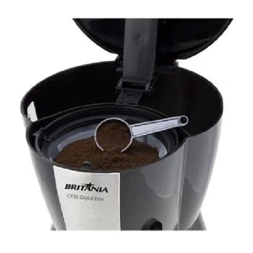 Cafeteira Elétrica Britânia CP38 Digital 38 Xícaras 800W Jarra de Inox Preto/Inox 127V — foto 4