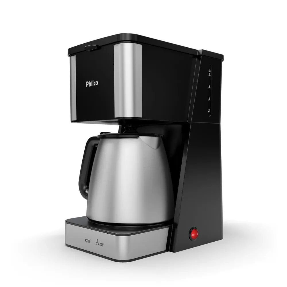 Cafeteira Elétrica Philco PCF40C 40 Cafezinhos 1,6L 950W Jarra em Alumínio/Inox Preto 220V — foto 2