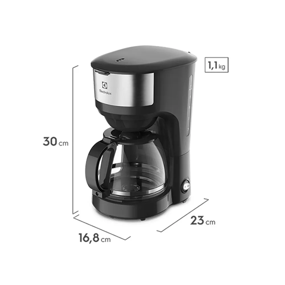 Cafeteira Elétrica Electrolux Efficient ECM20 30 Xícaras 1,2L 750W Preto/Inox 127V — foto 2
