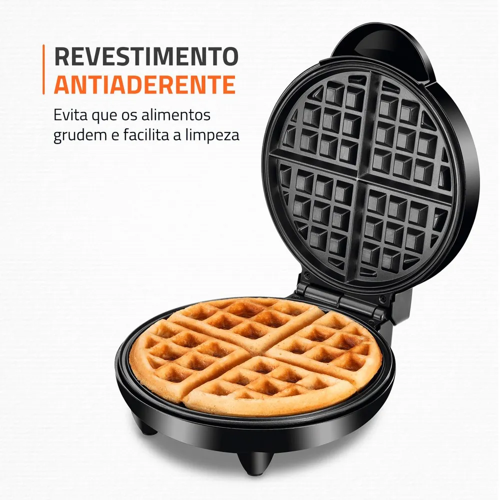 Máquina de Waffle Mondial Pratic Waffle GW-01 1200W Preto/Inox 220V — foto 3