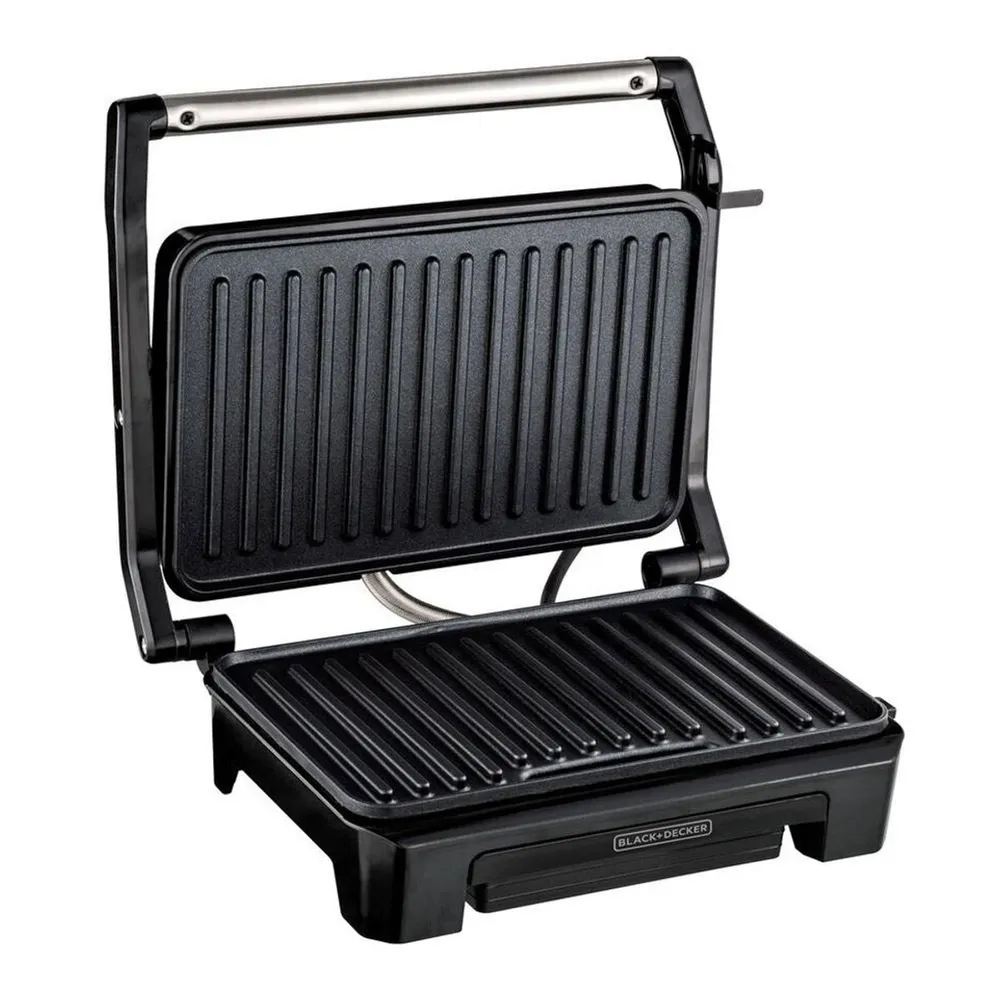 Grill de Contato Panini Black+Decker Cuisine Expert G1200 com Prensa 800W Chapas Antiaderentes Preto/Inox 220V — foto 2