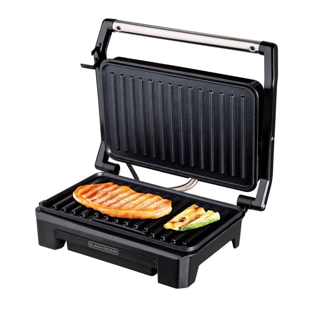 Grill de Contato Panini Black+Decker Cuisine Expert G1200 com Prensa 800W Chapas Antiaderentes Preto/Inox 220V — foto 3