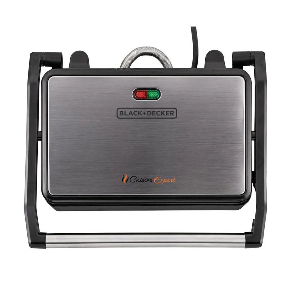 Grill de Contato Panini Black+Decker Cuisine Expert G1200 com Prensa 800W Chapas Antiaderentes Preto/Inox 220V — foto 4