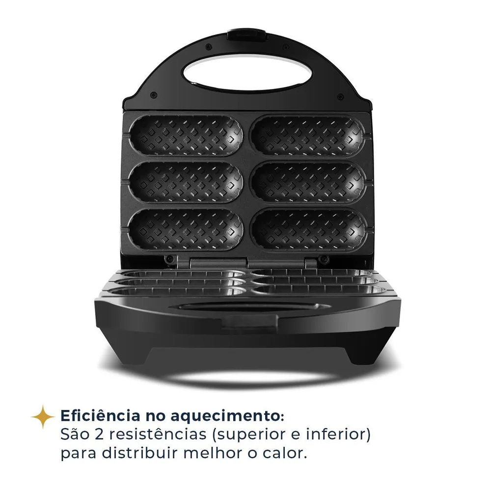 Crepeira Elétrica Britânia Six para 6 Crepes / Hot Dog Revestimento Antiaderente Preta 220V — foto 4