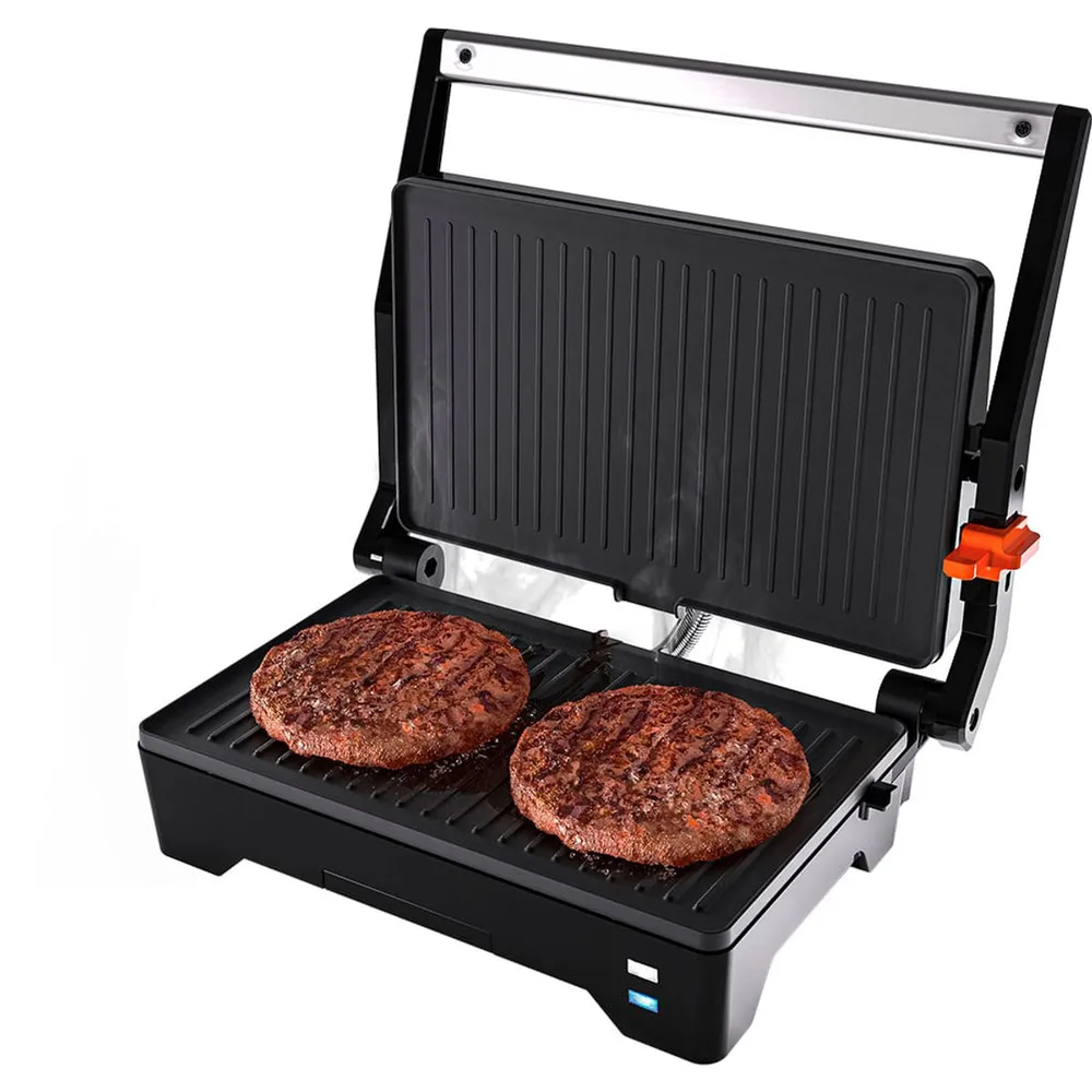 Chapa / Grill Elétrico Cadence Inox Chapa Firme 2 em 1 GRL621 1600W Inox 220V — foto 2