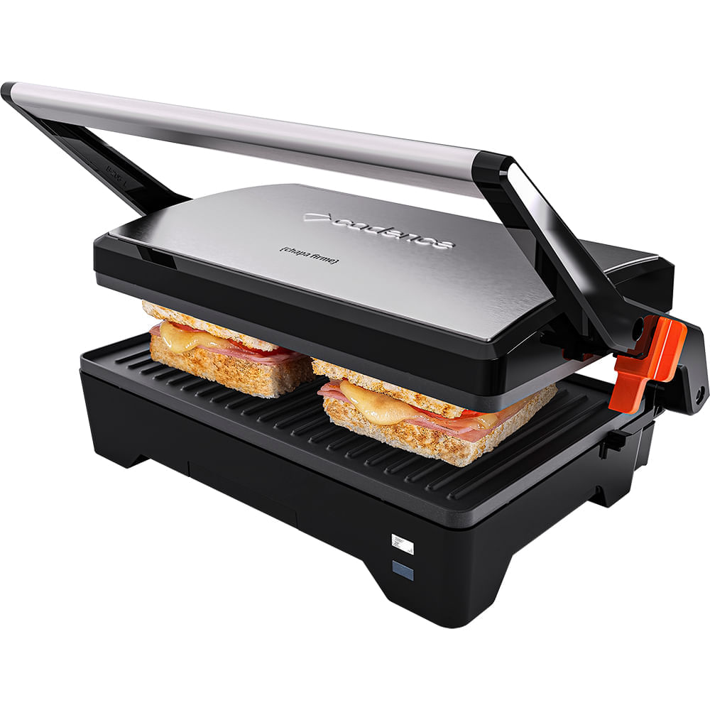 Chapa / Grill Elétrico Cadence Inox Chapa Firme 2 em 1 GRL621 1600W Inox 220V