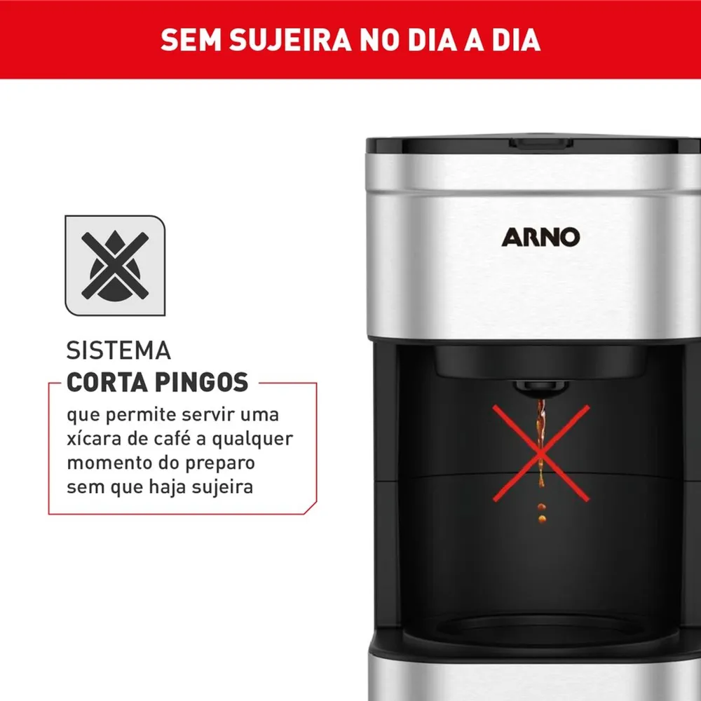 Cafeteira Elétrica de Filtro Arno Preferita CFPF 550W 750ml Jarra de Vidro Preto/Inox 110V — foto 4