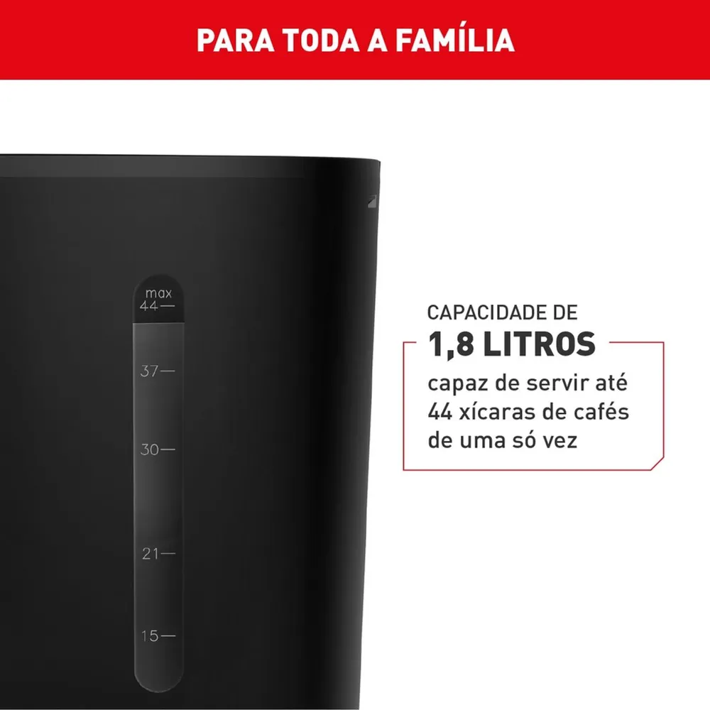 Cafeteira Elétrica de Filtro Digital Arno New Element CFNE 1000W 1,8L Programável Inox 127V — foto 3