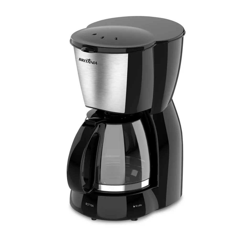 Cafeteira Elétrica Britânia BCF19A 550W 18 Cafezinhos Jarra de Vidro Preta 220V — foto 2