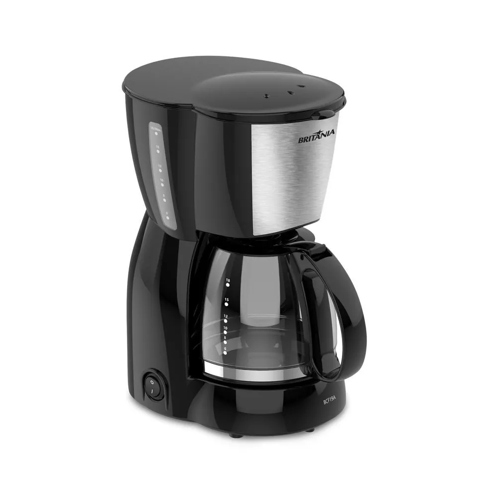 Cafeteira Elétrica Britânia BCF19A 550W 18 Cafezinhos Jarra de Vidro Preta 220V — foto 3