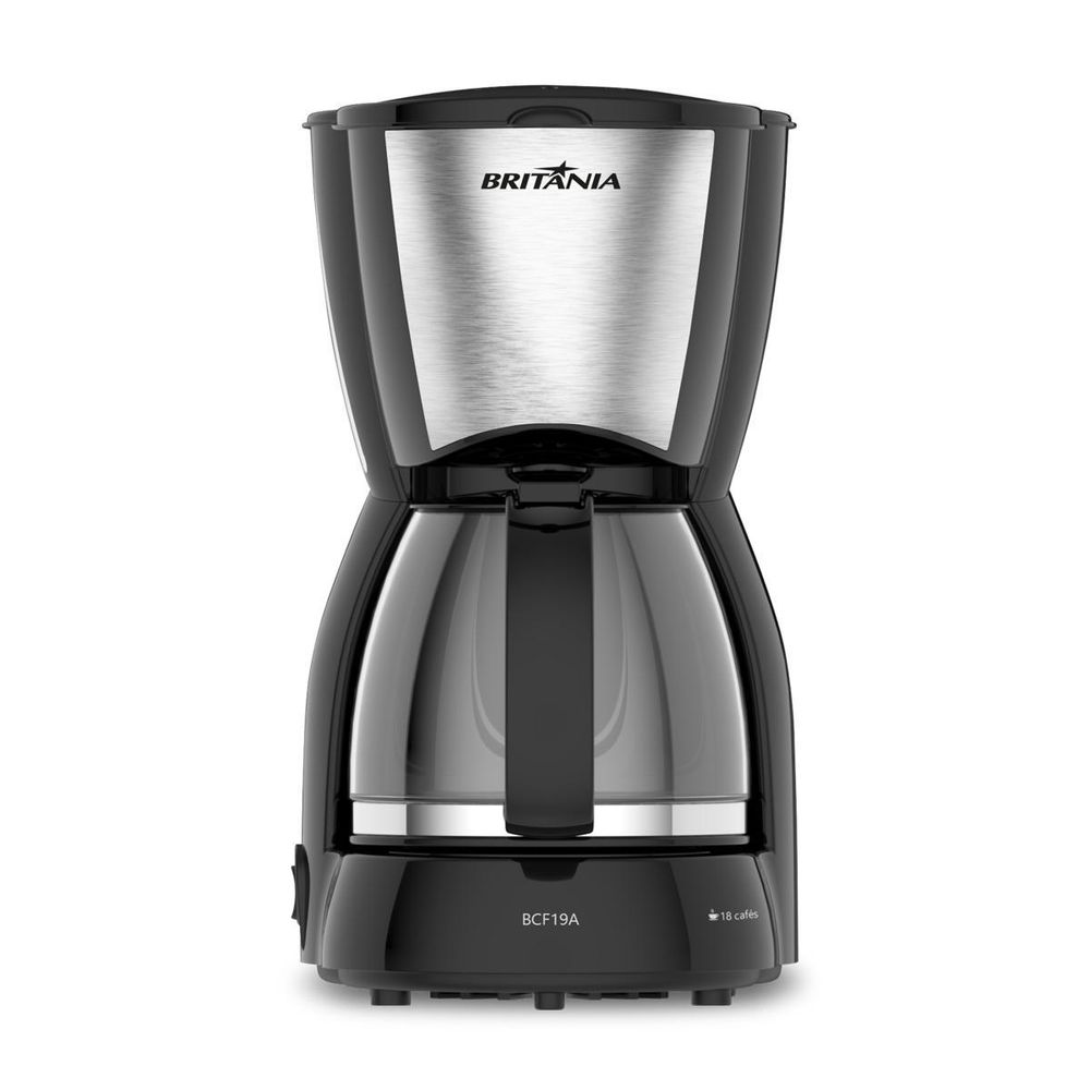 Cafeteira Elétrica Britânia BCF19A 550W 18 Cafezinhos Jarra de Vidro Preta 220V