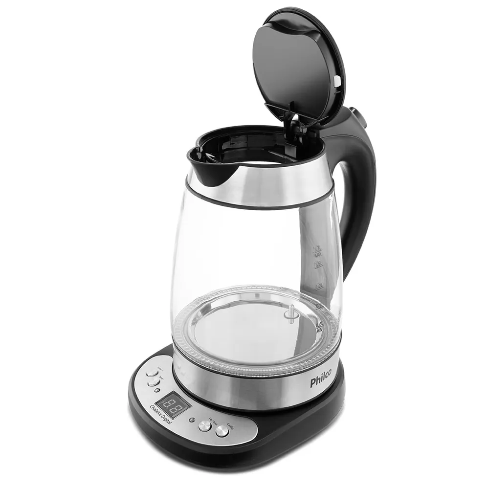 Chaleira Elétrica Philco PCHD Digital Glass 1,7L Vidro com Painel Digital e Controle de Temperatura 220V — foto 4