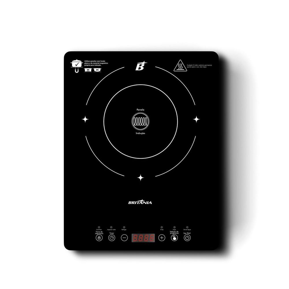 Cooktop Portátil de Indução Britânia BCT10A 1 Boca Preto 127V