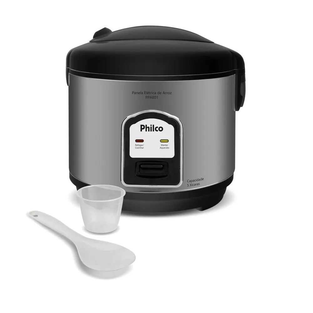 Panela de Arroz Elétrica Philco 5 Xícaras 1,6L PPAE01 Preto 220V — foto 4
