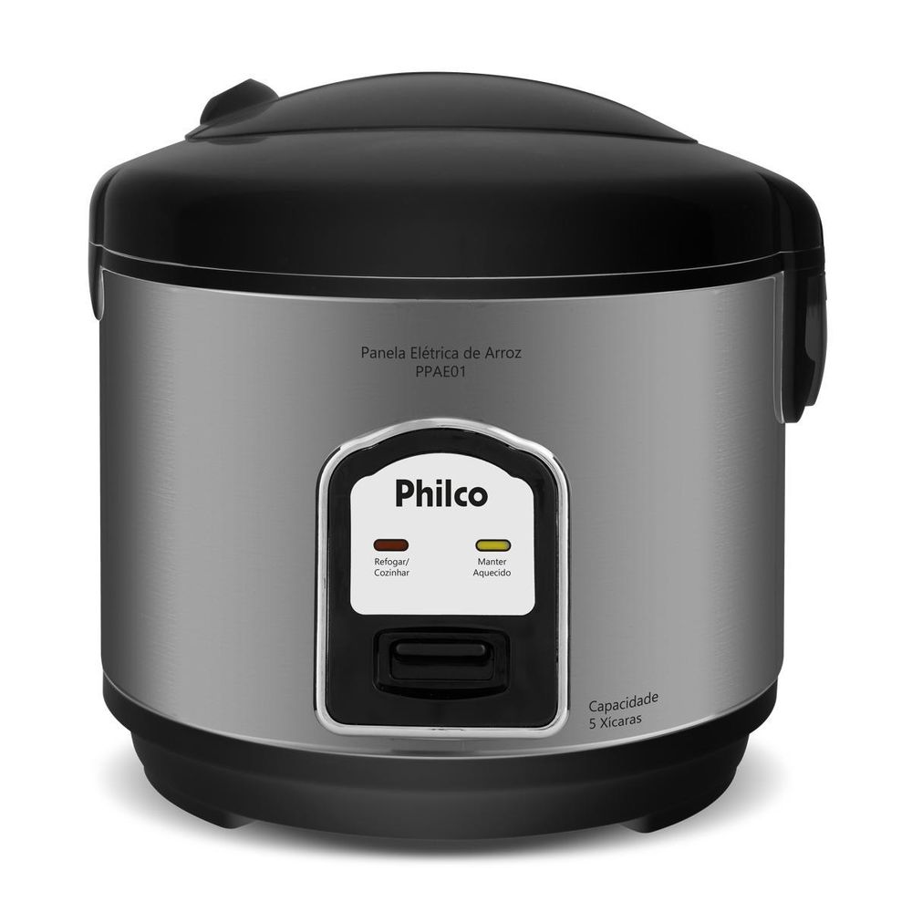 Panela de Arroz Elétrica Philco 5 Xícaras 1,6L PPAE01 Preto 220V