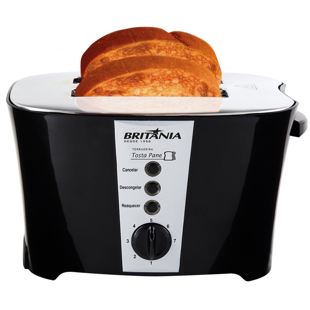 Torradeira Britânia Tosta Pane 800W Preta 220V