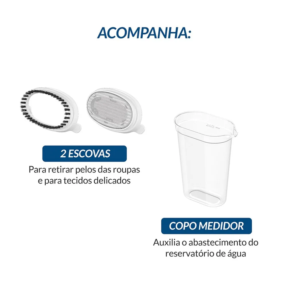 Passadeira a Vapor Dobrável Mondial VP-10-DB Branco/Azul Bivolt — foto 3