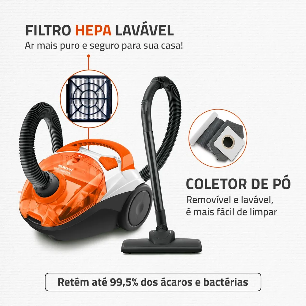 Aspirador de Pó Mondial Hepa Turbo AP-15 1500W 127V — foto 3