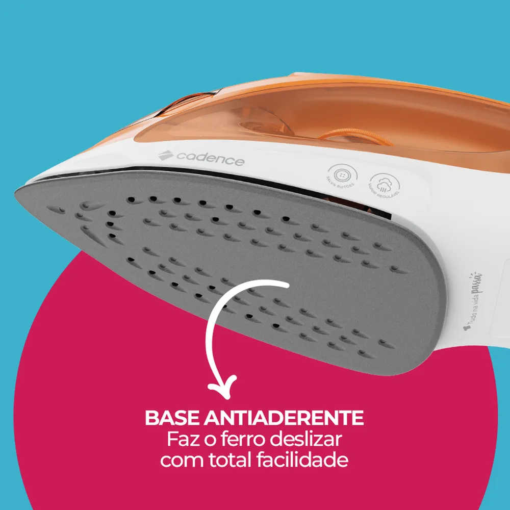 Ferro de Passar a Vapor Cadence 2 em 1 IRO210 1000W 220V Laranja — foto 4