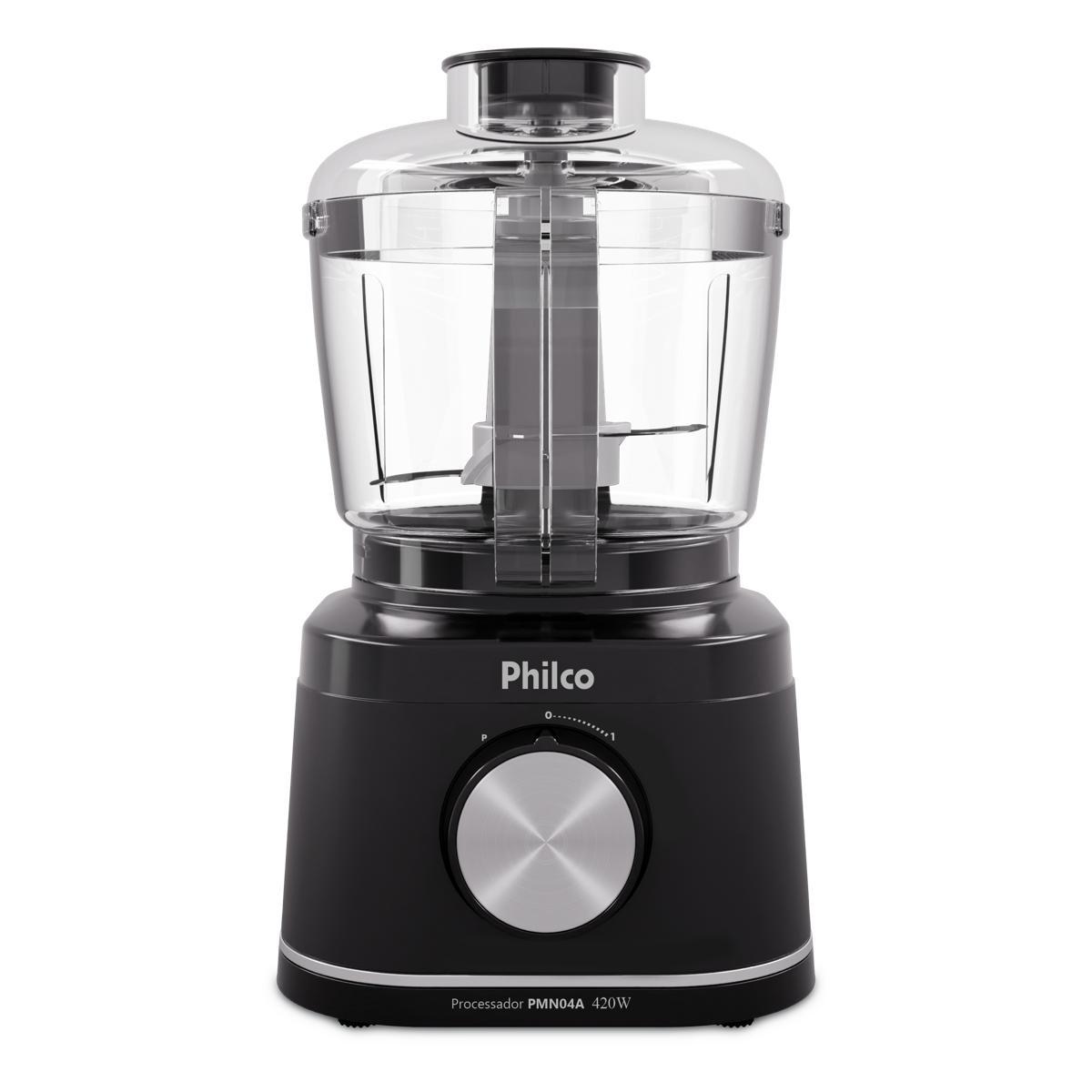Processador de Alimentos Philco PMN04A 420W Jarra 500ml Função Pulsar Preto 127V