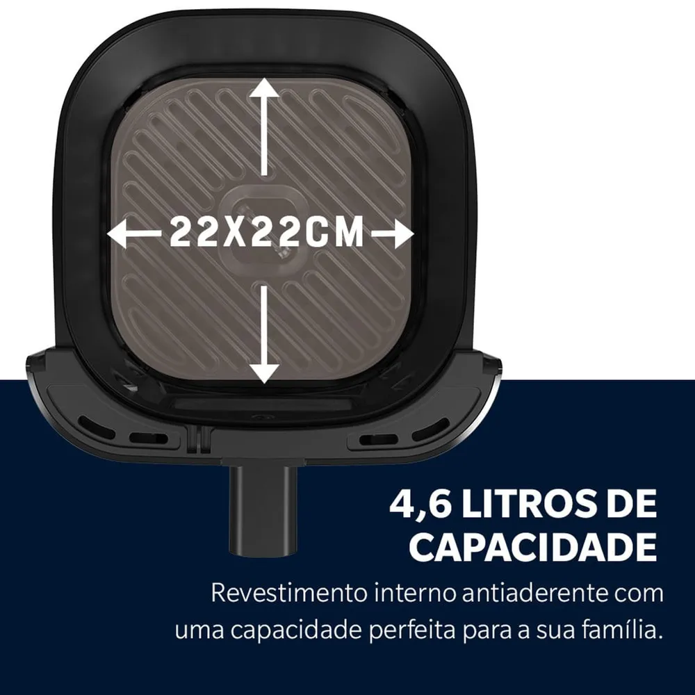 Air Fryer Oster Compact OFRT520 4,6L 1500W Preto/Inox 220V — foto 4